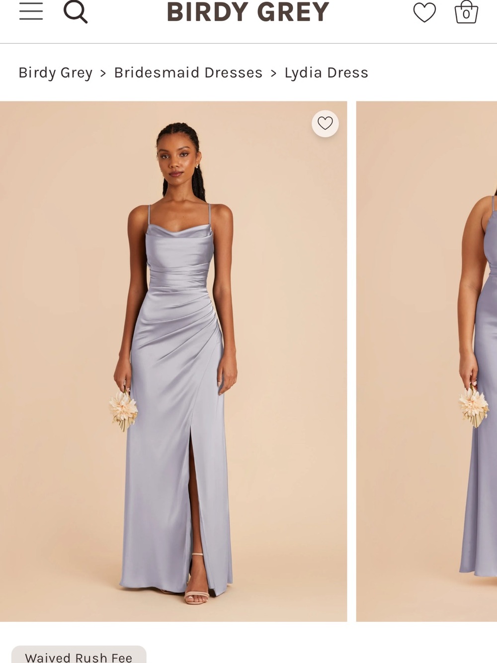 Birdy Grey Satin Maxi Dress in Dusty Lavender